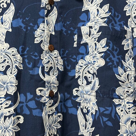 Royal Creations men’s size XXXL cotton blend blue Hawaiian print button front sh - Picture 2 of 5